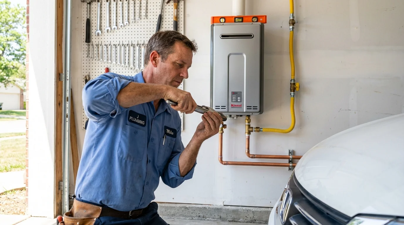Tankless water heater installation by a Johns Plumbing LLC plumber in Basile